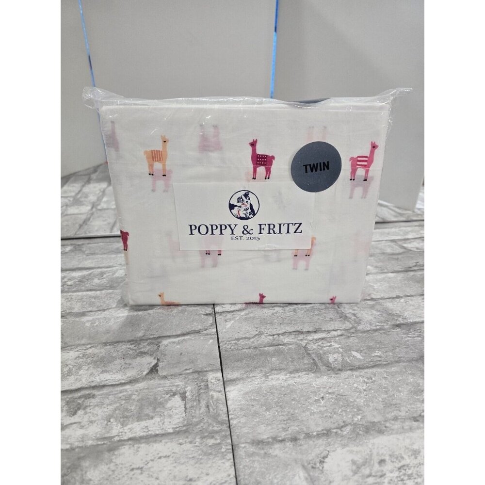Poppy and Fritz Twin Sheet‎ Set Llamas New Flat Fitted Pillowcase Sealed